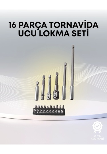 Metal Gövdeli 16lı Bits Seti Çok Fonksiyonlu Tamir Aleti