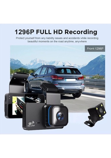 Gajeena Araç İçin 4 İnç Full Hd İki Kameralı Sürücü Kaydedici Geri Vites Görüntüsü Fonksiyonu