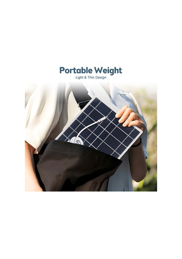 Mufunye Yüksek Verimli Monokristal Güneş Paneli - 8w, Ipx6 Su Geçirmez, Taşınabilir, Type-c Bağlantılı, 290x160mm