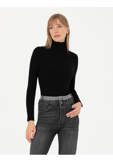 Pierre Cardin Kadın Siyah Triko Kazak 50276230-vr046 Siyah