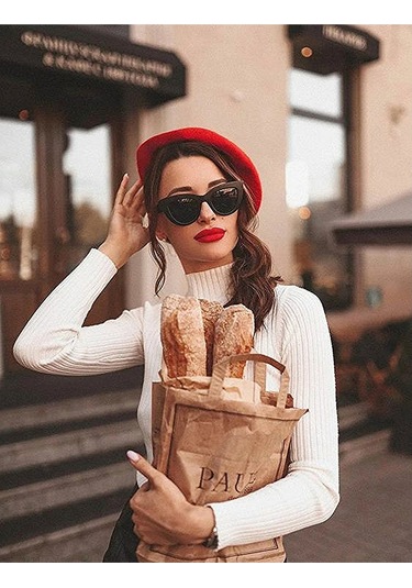 Kırmızı Fransız Ressam Avusturalya Yünü Keçe Bere Açık Kırmızı