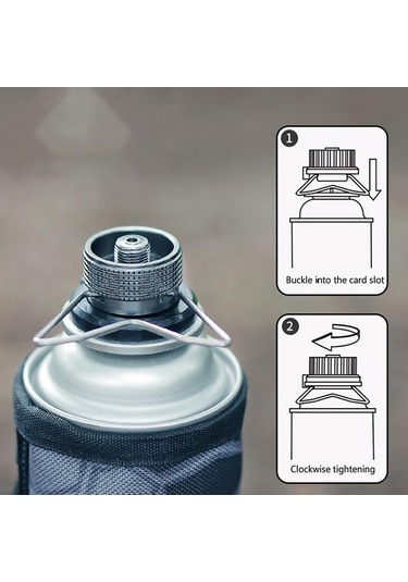 Taşınabilir Gazlı Ocak Adaptörü Braketli Kamp Ocağı Dönüştürücü Bağlantı Vidalı Vana Nozul Şişe Adaptörü Dönüşüm Başlığı Gümüş