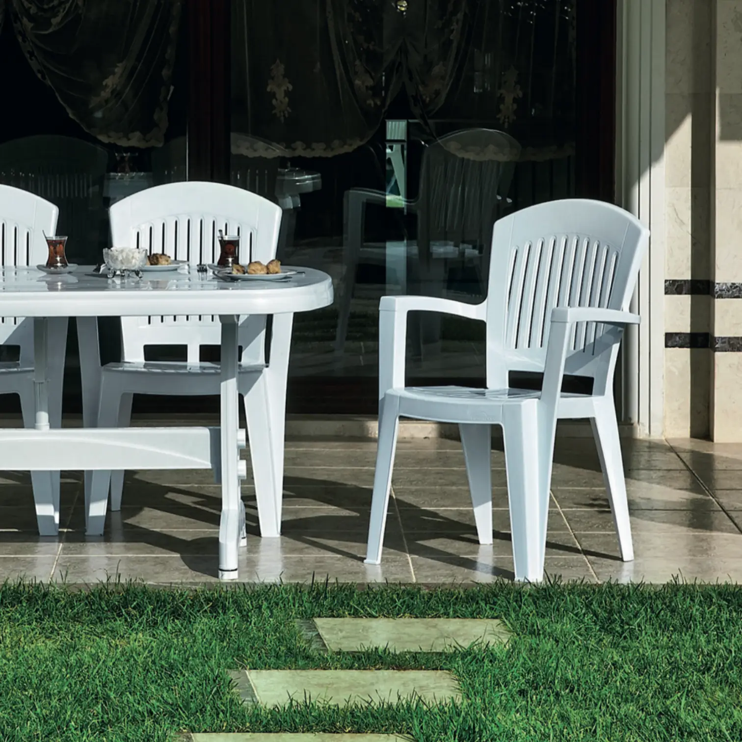 Holiday Aspendos Koltuk 4'lü Set Beyaz