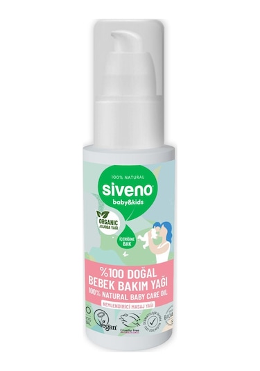 Siveno %100 Doğal Bebek Yağı Organik Jojoba Bakım Masaj Yağı Bitkisel Vegan 50 ml