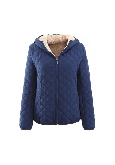 Kadın Kapşonlu Pamuk Ceket Sıcak Uzun Kollu Düz Renk Kapitone Fermuar Cep Rahat Gevşek Fit Kadın Ceket Lacivert Kadın Kapşonlu Pamuk Ceket Sıcak Uzun Kollu Düz Renk Kapitone Fermuar Cep Rahat Gevşek Fit Kadın Ceket Lacivert