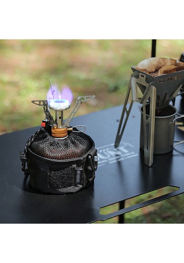 Youtek Outdoor Çelik Çalışma Ocağı, Fırça Ateşleme, Kolay Taşınabilir, 3000w Güç, Kamp Piknik İçin Uygun Gümüş