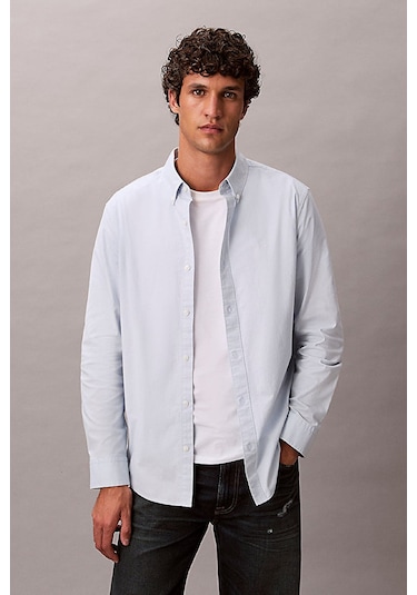 Calvin Klein Erkek Regular Fit Düğmeli Yaka Oxford Gömlek - Açık Mavi Plein Air Calvin Klein Erkek Regular Fit Düğmeli Yaka Oxford Gömlek - Açık Mavi Plein Air