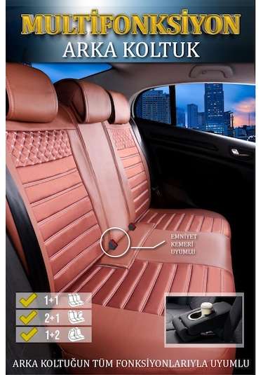 Volvo Xc40 Oto Koltuk Kılıfı Ön Arka Set Tarçın Plus Serisi Scr