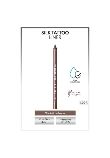 Note Cosmetics Silk Tattoo Liner Suya Dayanıklı İpeksi Jel Göz Kalemi - 03 Antique Bronze - Bronz (Işıltılı)