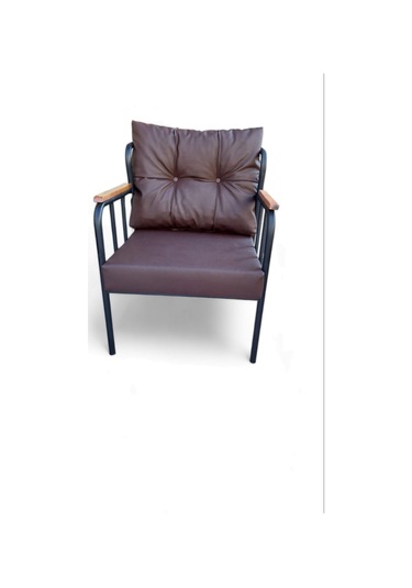 Ofis Metal Deri Berjer - 1 Adet Tekli Siyah