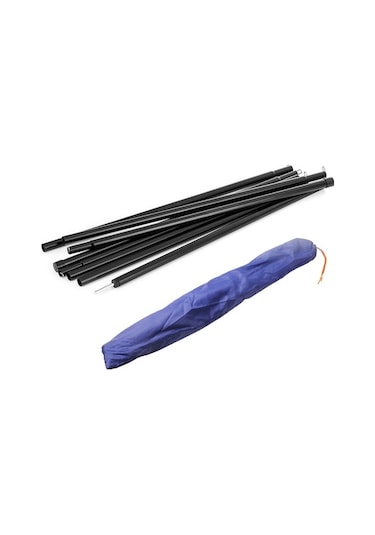 Novahub 2 Adet 200cm Çelik Kamp Direği - Taşınabilir & Dayanıklı Çadır Aksesuarı Siyah Siyah