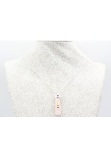 Murty99 Hakiki Doğal Çakra Taşlı Pembe Kuvars Kolye Ucu Pembe