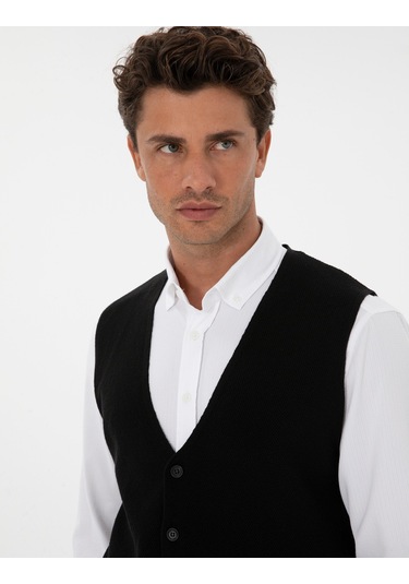 Pierre Cardin Erkek Siyah Yelek Triko 50317313-vr046 Siyah