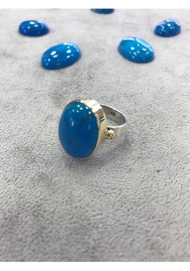 Turkuaz Taşlı Gümüş Yüzük 925 Ayar Taş (274399805)