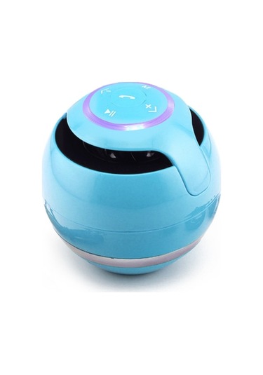 Mavi Taşınabilir Bluetooth Hoparlör - 7 Renkli Led Işıklı, Fm Radyo, Microsd Desteği, Aux Girişi, Elsiz Arama