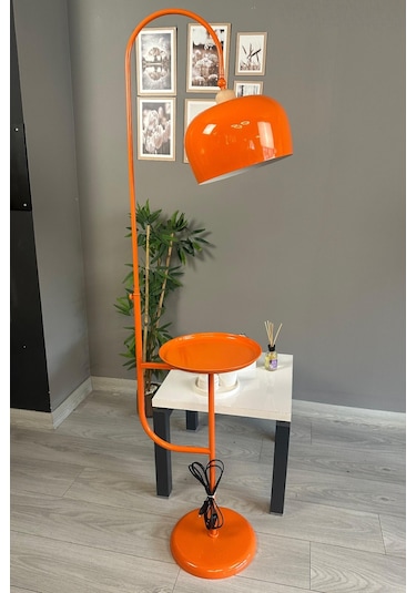 Turuncu Lambader Hareketli Başlık Sehpalı Modern Dekoratif Metal Oturma Odası Çalışma Odası Zemin Turuncu