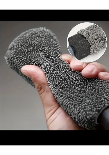 Jant Temizleme Fırçası Süngerli Üstü Microfiber Saplı İthal Ürün