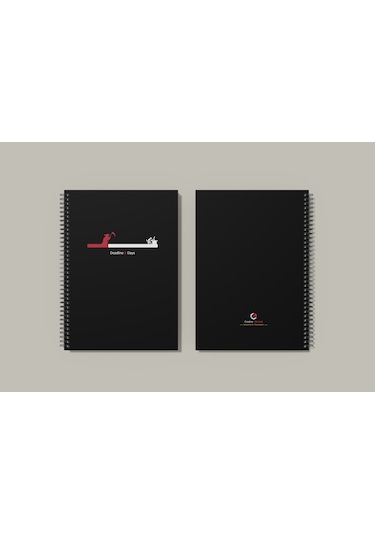Notebook for Developers - Deadline - Siyah - Kısmi Lak'lı Sert Mukavva Kapak - 100 Yaprak - Kareli - Spiralli Defter