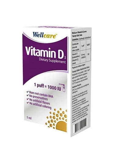 Wellcare Vitamin D3 1000Iu 5Ml Sprey