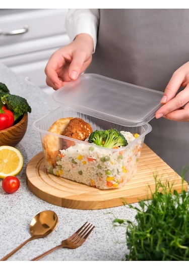 Upakovsik+ Tek Kullanımlık Kapaklı Konteyner 2000 Ml, 30 Adet 396901382 100 adet