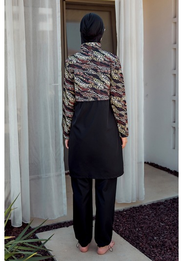 Remsa Paraşüt Tam Kapalı Tesettür Mayo R4806 Safari Siyah