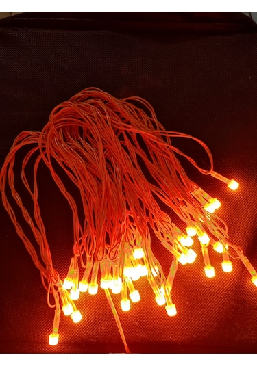 Turuncu 10 Metre Led Işık 220volt Dekor Ledi - Yılbaşı Ağacı Ledi Turuncu