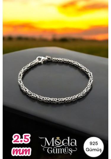 Modagümüşevi 925 Ayar Gümüş Kral Bileklik