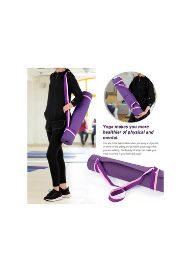 Ranyeek Tpe Materyalli Antipatlama Yoga Matı Seti - Konum Doğrulama Çizgili, 183x61cm, 6mm, Derin Mor - Taşıma Askısı Ve Ağı Çanta Dahil Çok Renkli