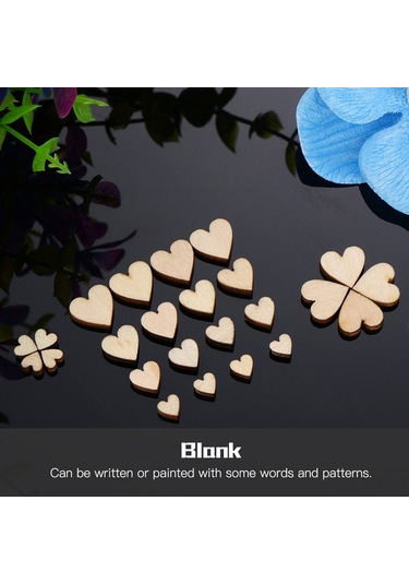 Xiyyadms 200 Adet Ahşap Kalp Dilimleri - Ev & Düğün Dekorasyonu, Boyama/m Yazma Uygun, Dayanıklı Boxwood Malzeme