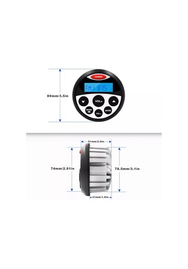 Guzare Gr304 Su Geçirmez Bluetooth Marin Stereo Radyo