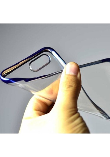 Realme C2 Kılıf Köşeleri Renkli Kamera Çıkıntılı Şeffaf Silikon