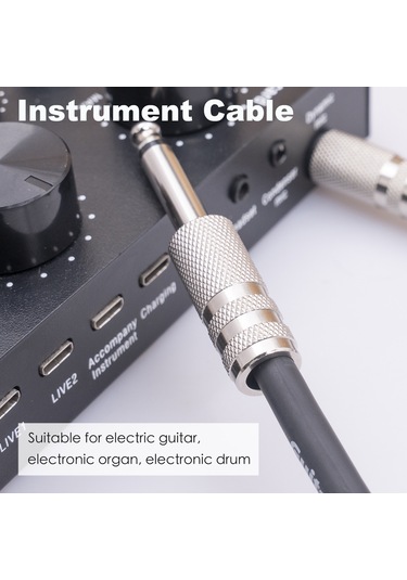 Sones 3045gr Mono 6.35mm Fiş Erkek - Erkek Elektrik Gitar Ses Kablosu, Uzunluk: 5m