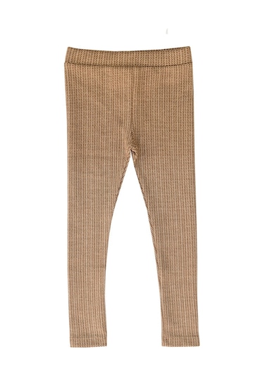 Luess Jakarlı Slim Kız Çocuk Tayt Sütlü Kahverengi