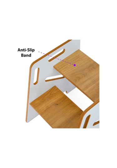 Minera Çocuk / Yetişkin Ahşap Basamak, Yükseltici, Tabure Ahşap - Beyaz