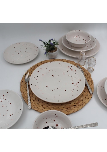 Point 18 Parça 6 Kişilik Yemek Takımı Karemel