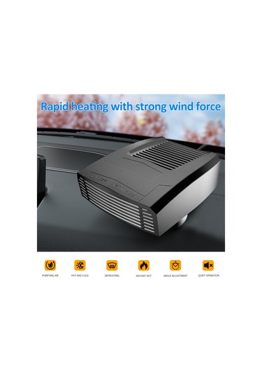 Aubyhe 12v Otomobil Isıtıcı - Kar Ve Toz Temizleyici, Sis Giderici, 150w Siyah Abs Isıtıcı Cihazı