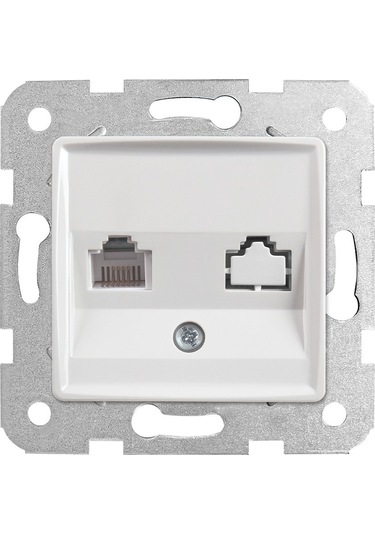 Viko Linnera/rollina Beyaz Tekli Data Cat-6 İnternet Prizi Çerçevesiz - 90440078