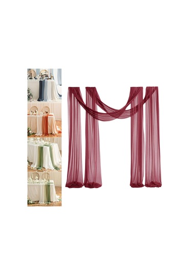 Homyl Düğün Kemeri Drapaj Masa Koşucusu Arka Plan Temalı Bordo