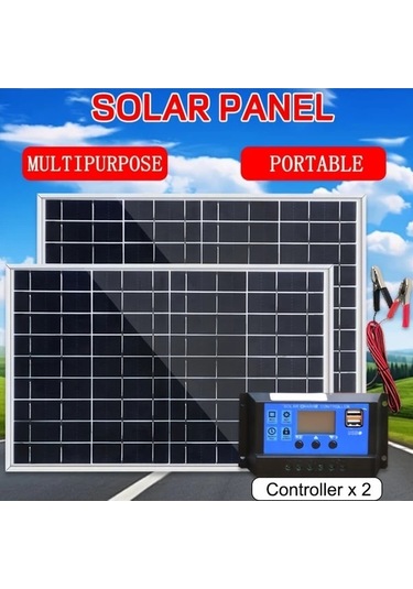 Trendooze Gaojunshop01 2x 100a Solar Panel Seti, Timsah Ağız Bağlantılı Karavan Kamp