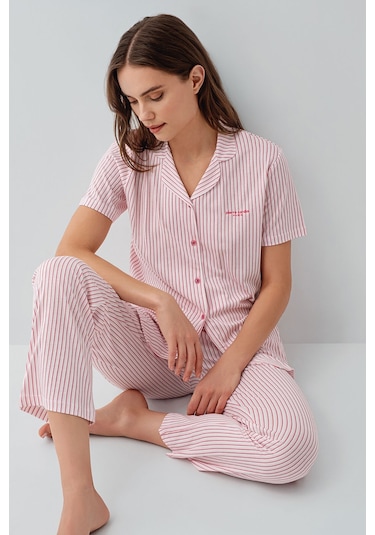 Pierre Cardin Kadın Pembe Gömlek Pijama Takım Pc9204-s-v1 Pembe
