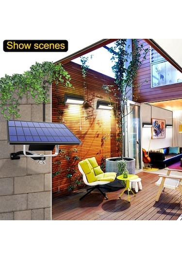 Sones Çekmeli Anahtar 2'si 1 Arada Güneş Enerjili Işık 60 Led'li Manzara Avlu Duvar Lambası, Işık Rengi: Beyaz Işık Siyah Kabuk