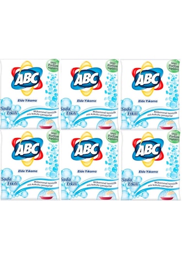 ABC Elde Yıkama Toz Çamaşır Deterjanı Soda Etkili 6 x 600 G