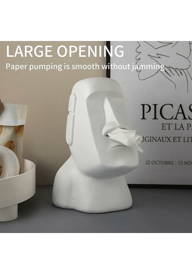 Novahub Moai Doku Kutusu Tutucusu: Mutfak, Yatak Odası, Ofis Dekoru - Reçine Doku Dispenseri Diğer