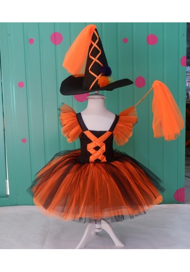 Kara Kedi Kostüm Evi- Cadı Kostümü Turuncu