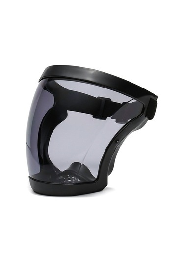 Trendooze Yüz Tam Siyah Sıçrama Şeffaf Önleyici Önleyici Kapağı Kalkanı Güvenlik Gri Buğu + İl