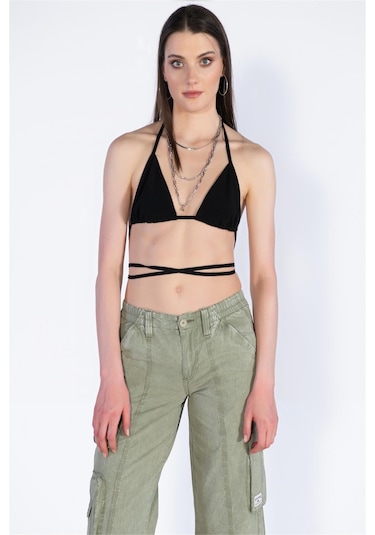 Bpf Normal Bel Wide Leg Kargo Pantolon-haki Haki