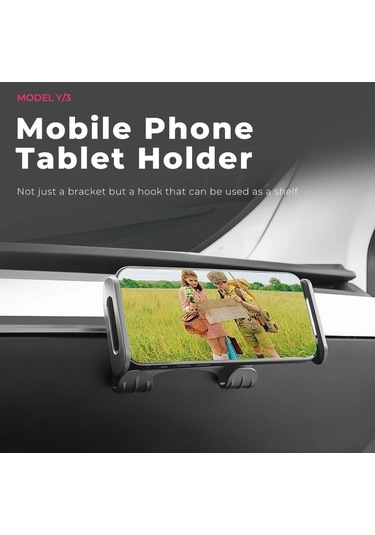 Tesla Model 3 / Y Araba Arka Koltuk Telefon Tablet Tutucu, Stil: Parantez Taban