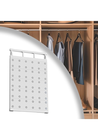 Homyl Genişletilebilir Bölücü Giyim Dolap Rafı Mutfak 35cmx60cm Beyaz Diğer