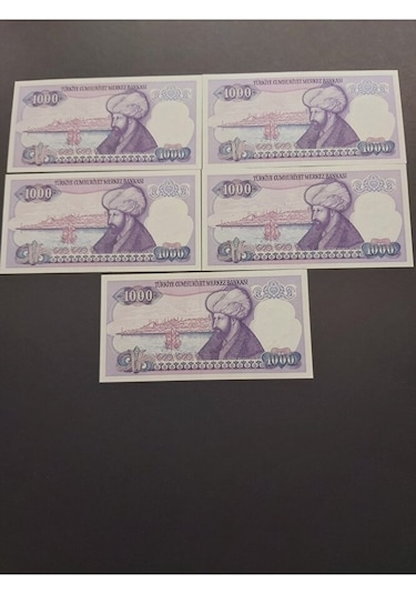 Mor Binlik 7. Emisyon Eski Tc Kağıt Para 1000 Lira