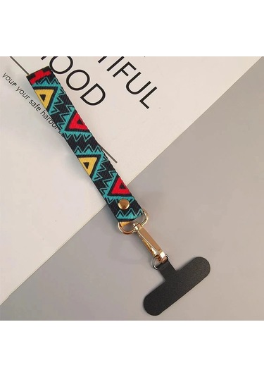 Wsshe Retro Desenli Evrensel Telefon Kordonu - Crossbody Uzun Askı - Antikayıp Klip - Boyun Askısı Şampanya Altın